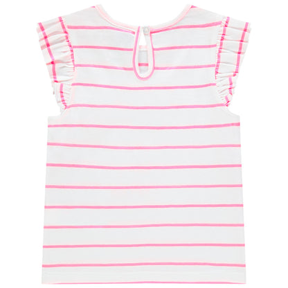T-shirt manches courtes rayé à motif fantaisie ludique