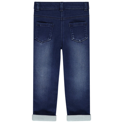 Jegging en Jean Brut pour Fille avec Genouillères Cœurs Brodés
