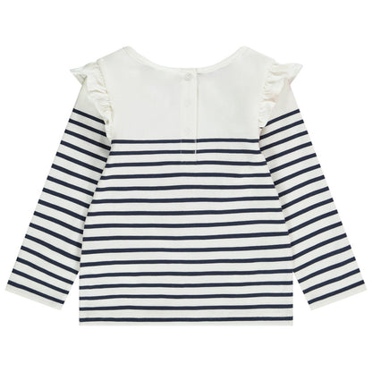 T-shirt manches longues en jersey esprit marinière print et broderie Titi et Grosminet pour bébé fille