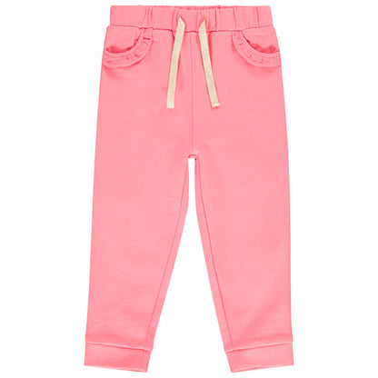Pantalon de Jogging Rose Corail à Poches Volantées