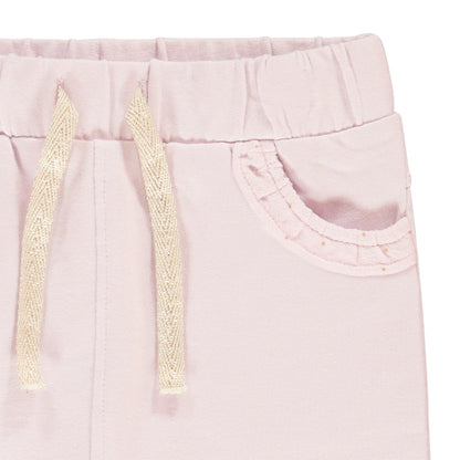 Pantalon de Jogging mauve clair en Molleton à Poches Volantées