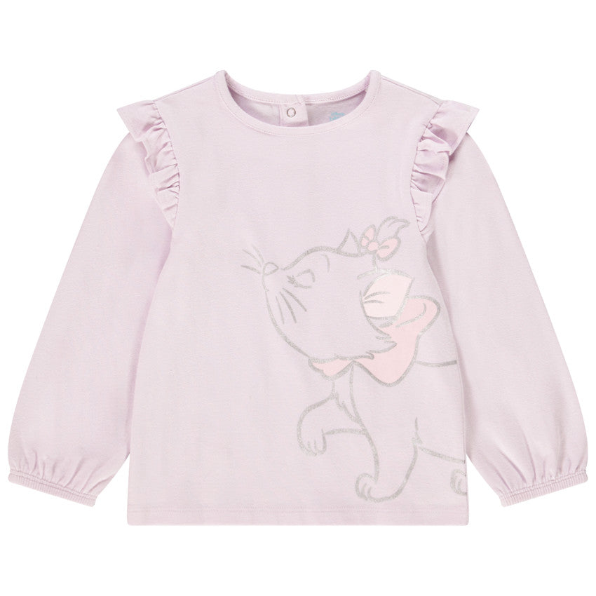 T-shirt Manches Longues Rose Pâle Disney "Marie - Les Aristochats"