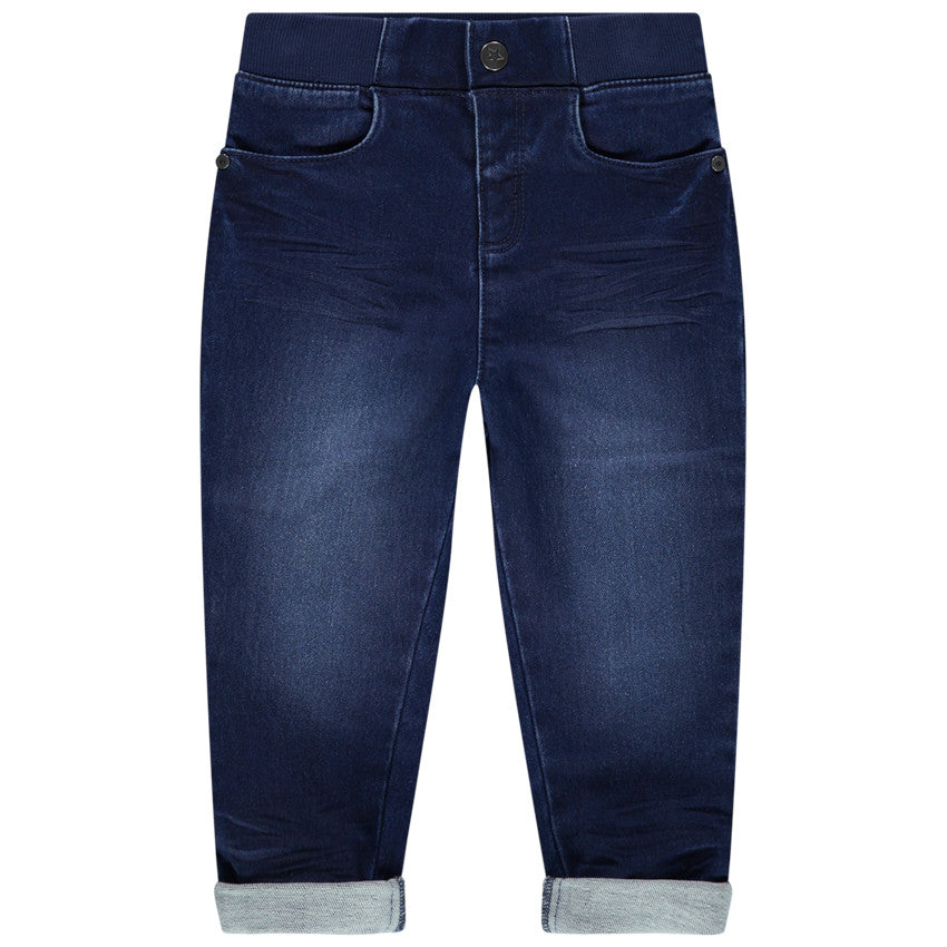 Jegging en denim stretch bleu brut à taille élastique côtelée – Orchestra