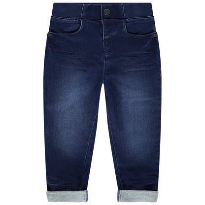 Jegging en denim stretch bleu brut à taille élastique côtelée – Orchestra