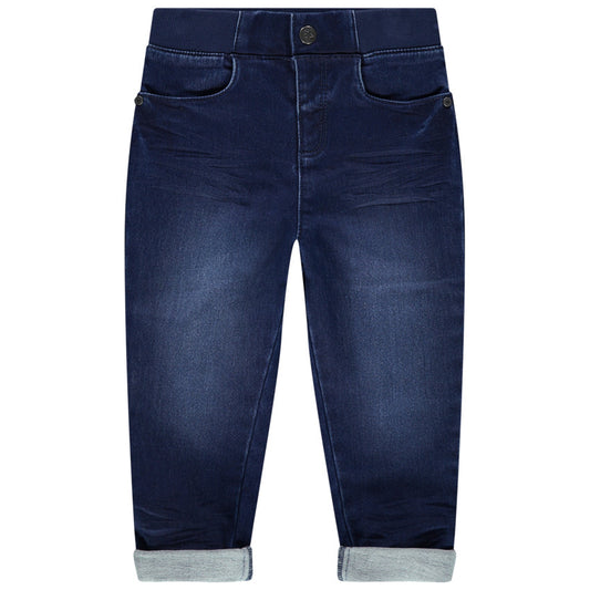 Jegging en denim stretch bleu brut à taille élastique côtelée – Orchestra