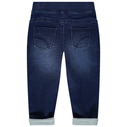 Jegging en denim stretch bleu brut à taille élastique côtelée – Orchestra