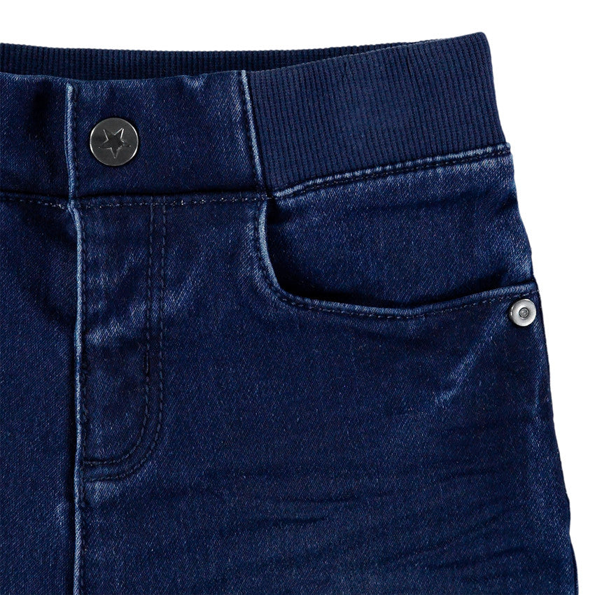 Jegging en denim stretch bleu brut à taille élastique côtelée – Orchestra