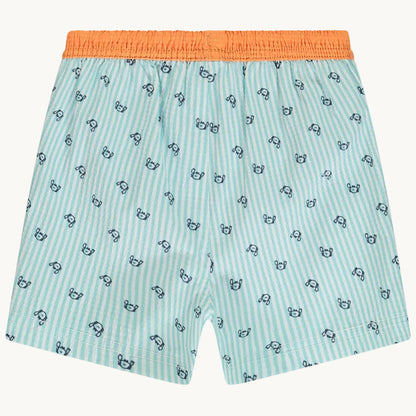 Short de bain en seersucker avec imprimé fantaisie pour bébé garçon