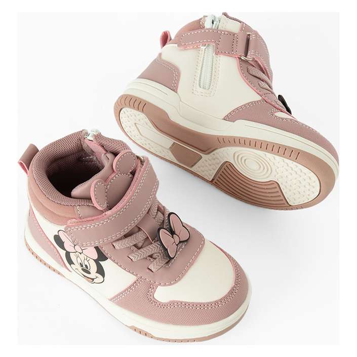 Baskets Montantes Évolutives Minnie Mouse – Rose et Blanc