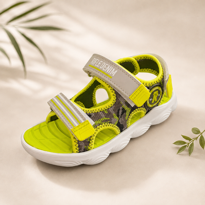 Sandales Enfant RIFLE DENIM – Vert Fluo & Gris