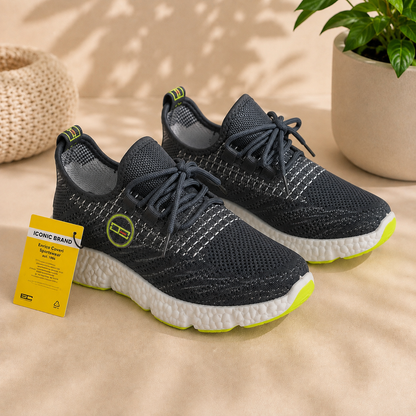 Baskets Enrico Coveri Sportswear – Noir & Vert Fluo – Semelle Confort