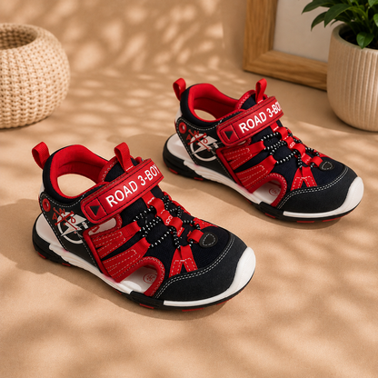 Sandales Sport Enfant ROAD 3-BOY – Rouge & Noir