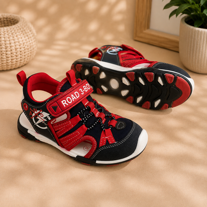 Sandales Sport Enfant ROAD 3-BOY – Rouge & Noir