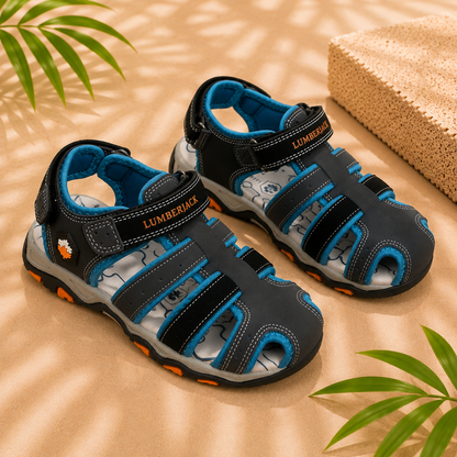 Sandales garçon Lumberjack – Noir & Bleu