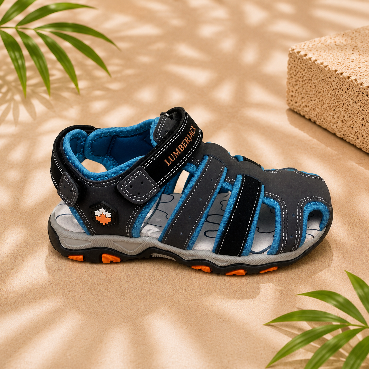 Sandales garçon Lumberjack – Noir & Bleu