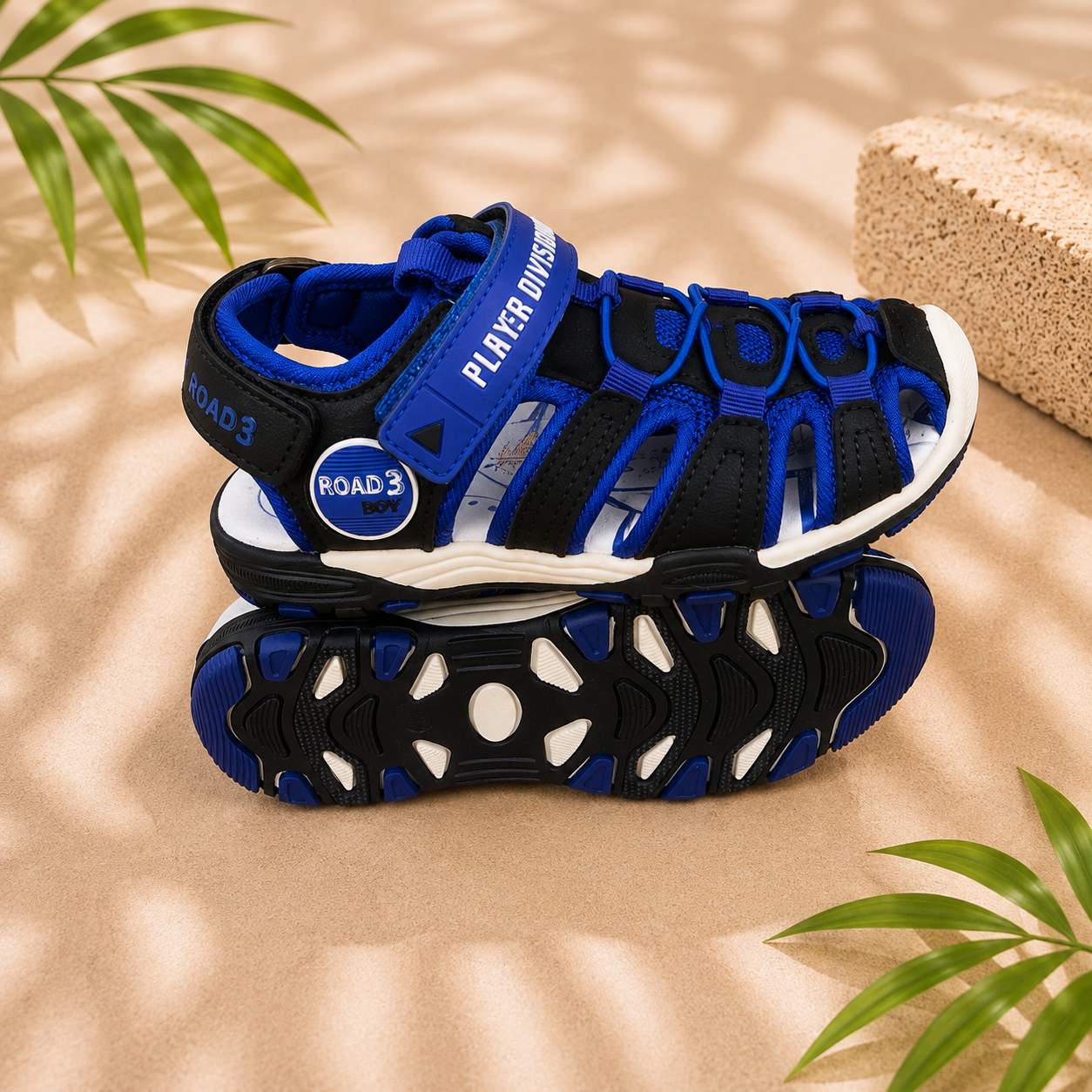 Sandales Sport Garçon Road 3 – Bleu & Noir