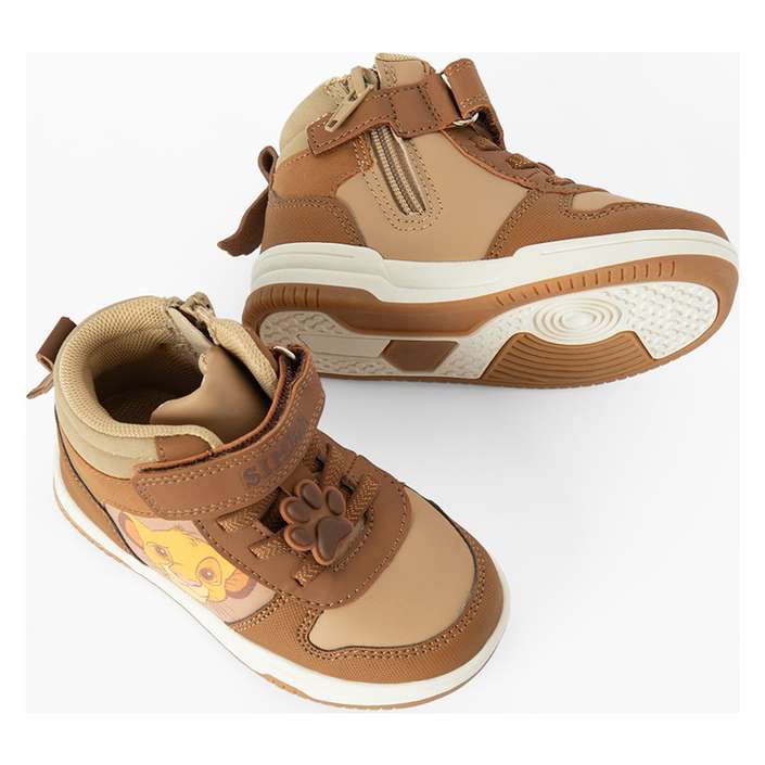 Baskets Montantes Enfant Simba – Camel & Beige à Scratch