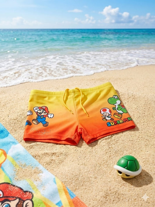Boxer de bain enfant Super Mario – Dégradé Orange et Jaune