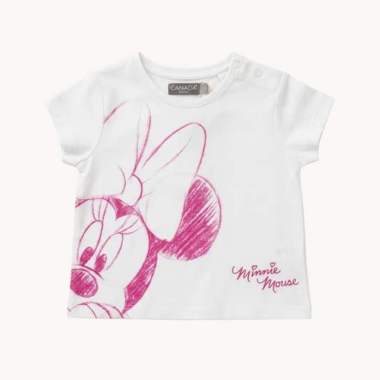 T-shirt bébé blanc Minnie Mouse – Collection Disney