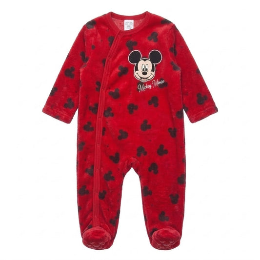 Pyjama grenouillère Mickey Mouse pour bébé – Dors-bien en pilou rouge et noir Disney