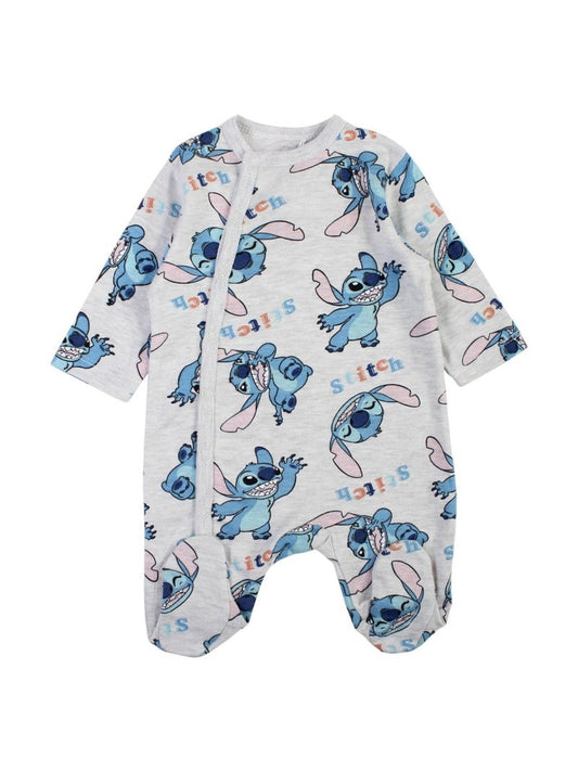 Pyjama grenouillère Stitch pour bébé – Dors-bien gris chiné imprimé all-over Disney