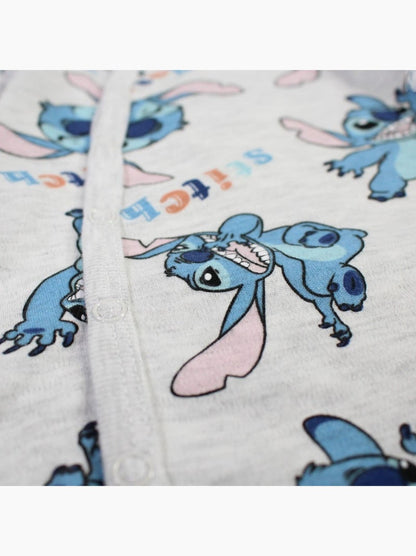 Pyjama grenouillère Stitch pour bébé – Dors-bien gris chiné imprimé all-over Disney