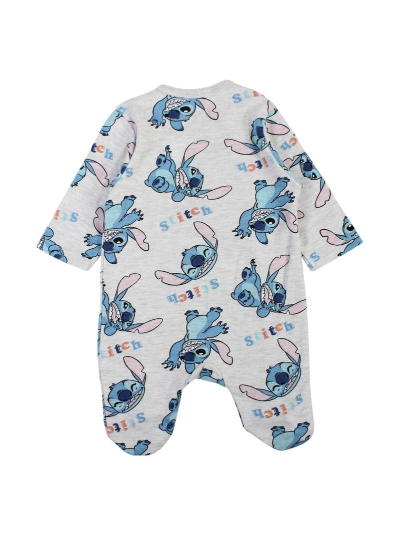 Pyjama grenouillère Stitch pour bébé – Dors-bien gris chiné imprimé all-over Disney