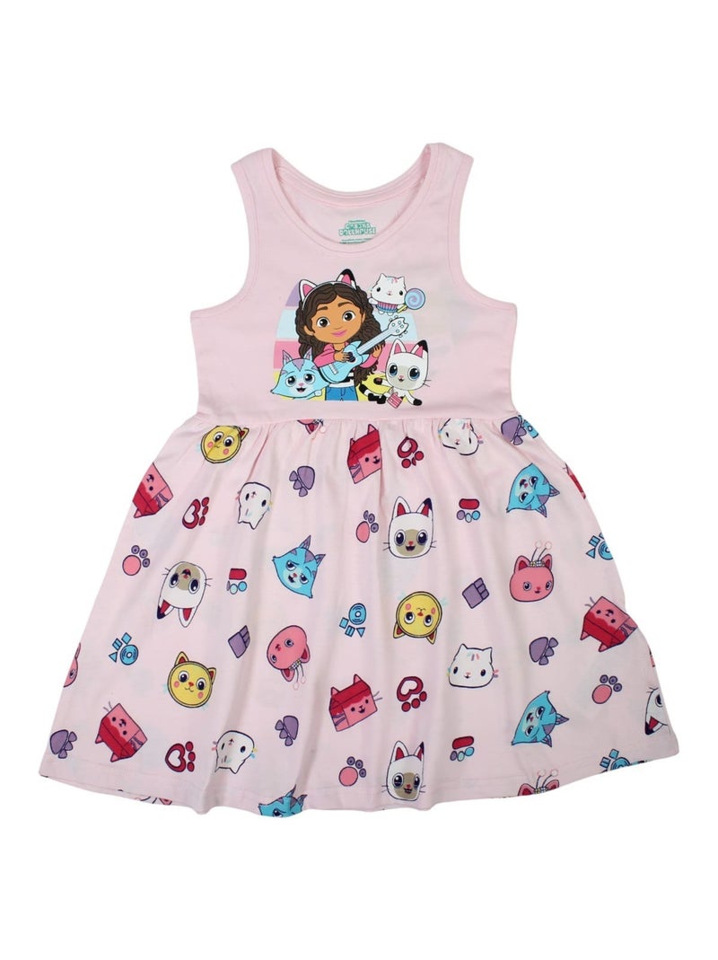 Robe d'été Gabby et la Maison Magique pour fille – Robe sans manches imprimé chats DreamWorks
