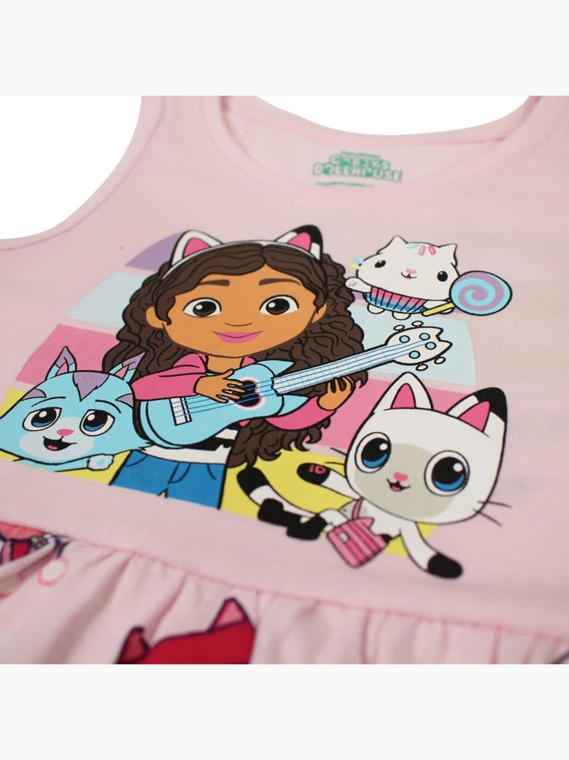Robe d'été Gabby et la Maison Magique pour fille – Robe sans manches imprimé chats DreamWorks