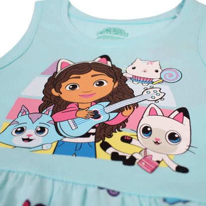 Robe d'été Gabby et la Maison Magique pour fille – Robe sans manches imprimé chats DreamWorks