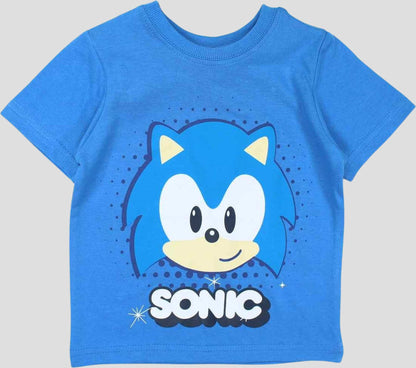 Pyjama court Sonic the Hedgehog pour enfant – Ensemble T-shirt bleu et short gris