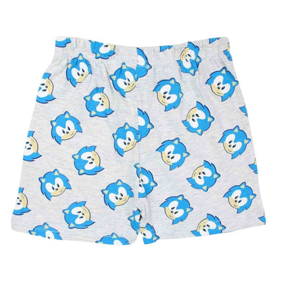 Pyjama court Sonic the Hedgehog pour enfant – Ensemble T-shirt bleu et short gris