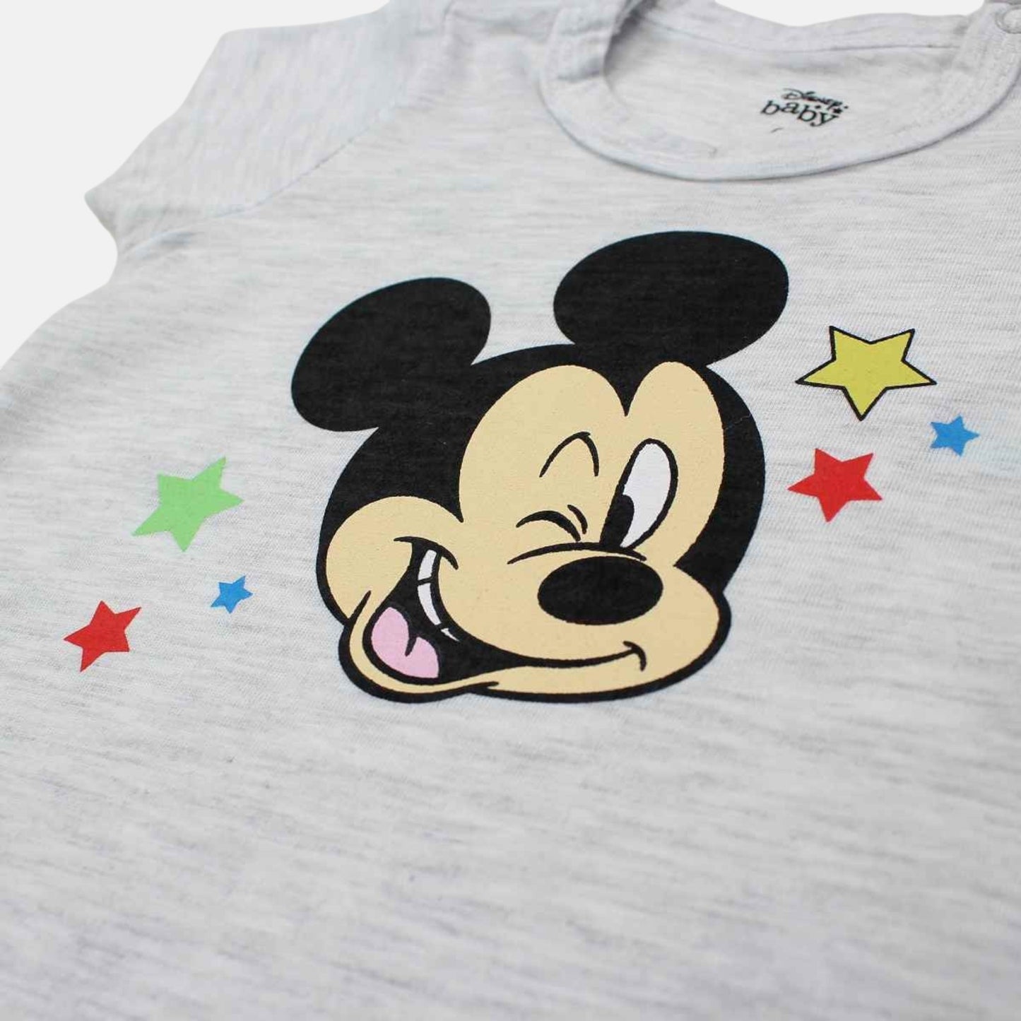Barboteuse Mickey Mouse pour bébé – Combishort d'été blanc et bleu ou rouge Disney Baby