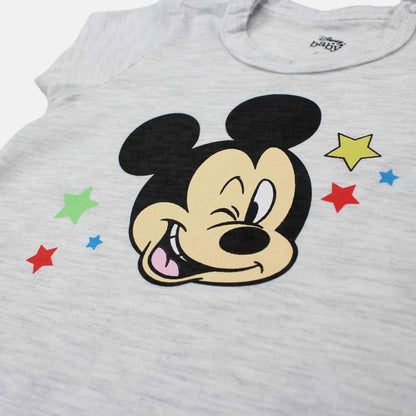Barboteuse Mickey Mouse pour bébé – Combishort d'été blanc et bleu ou rouge Disney Baby