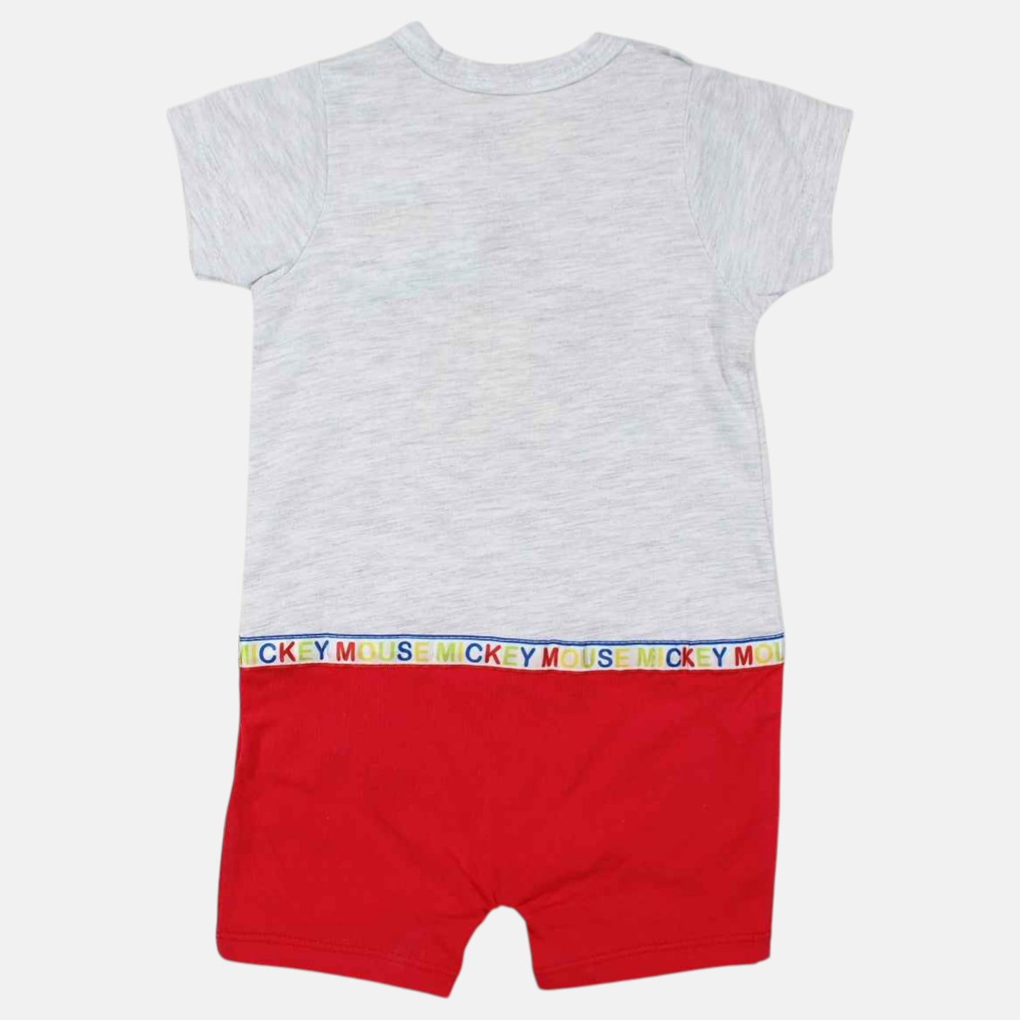 Barboteuse Mickey Mouse pour bébé – Combishort d'été blanc et bleu ou rouge Disney Baby