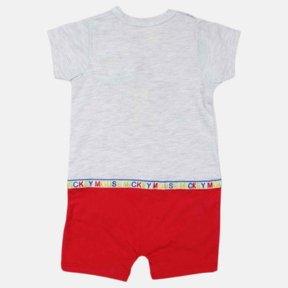 Barboteuse Mickey Mouse pour bébé – Combishort d'été blanc et bleu ou rouge Disney Baby
