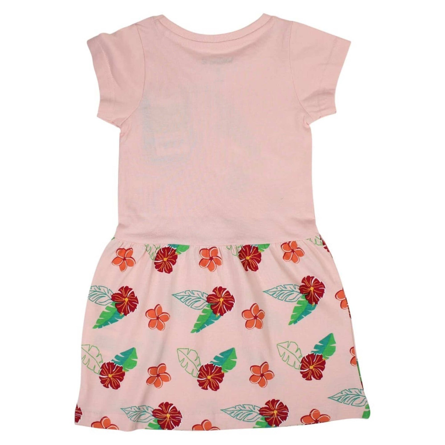 Robe d'été Vaiana 2 pour fille – Robe rose pâle à motifs tropicaux et fleurs d'hibiscus Disney