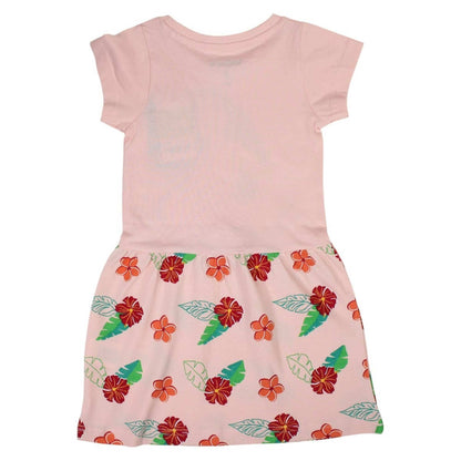 Robe d'été Vaiana 2 pour fille – Robe rose pâle à motifs tropicaux et fleurs d'hibiscus Disney