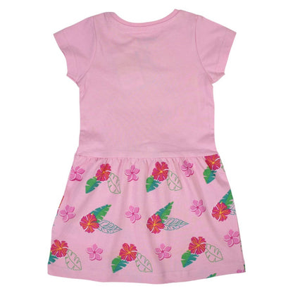 Robe d'été Vaiana 2 pour fille – Robe rose à motifs tropicaux et fleurs d'hibiscus Disney
