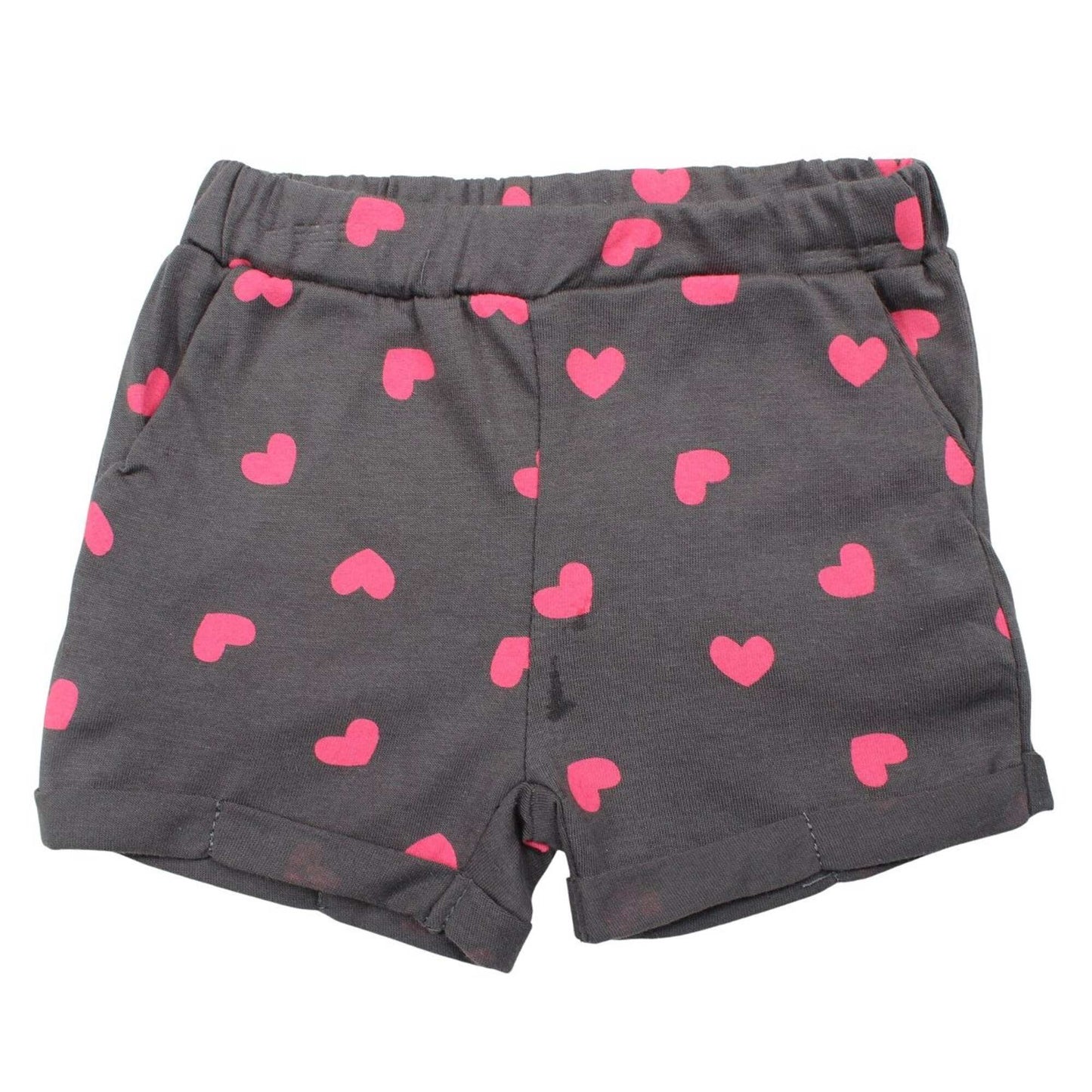 Ensemble d'été Minnie Mouse pour bébé fille – T-shirt gris chiné et short anthracite à cœurs roses Disney