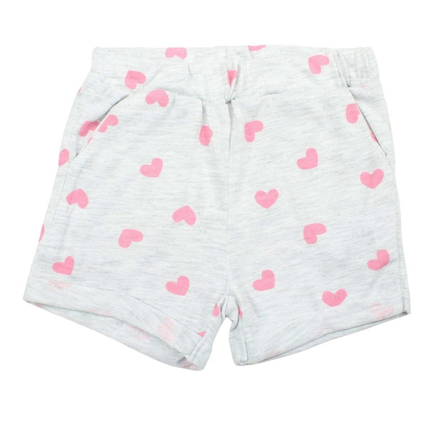 Pyjama court Minnie Mouse pour bébé fille – Ensemble T-shirt rose et short gris à cœurs