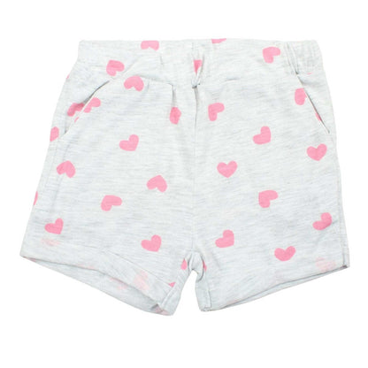 Pyjama court Minnie Mouse pour bébé fille – Ensemble T-shirt rose et short gris à cœurs