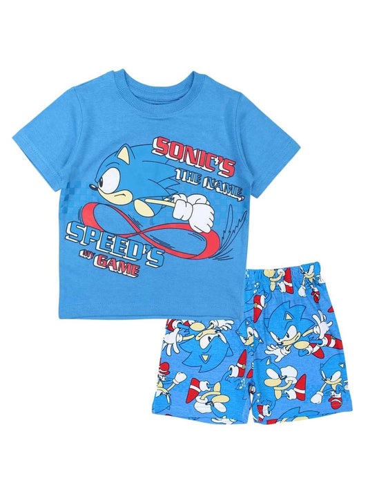 Pyjama court Sonic the Hedgehog pour garçon – Ensemble T-shirt et short bleu SEGA