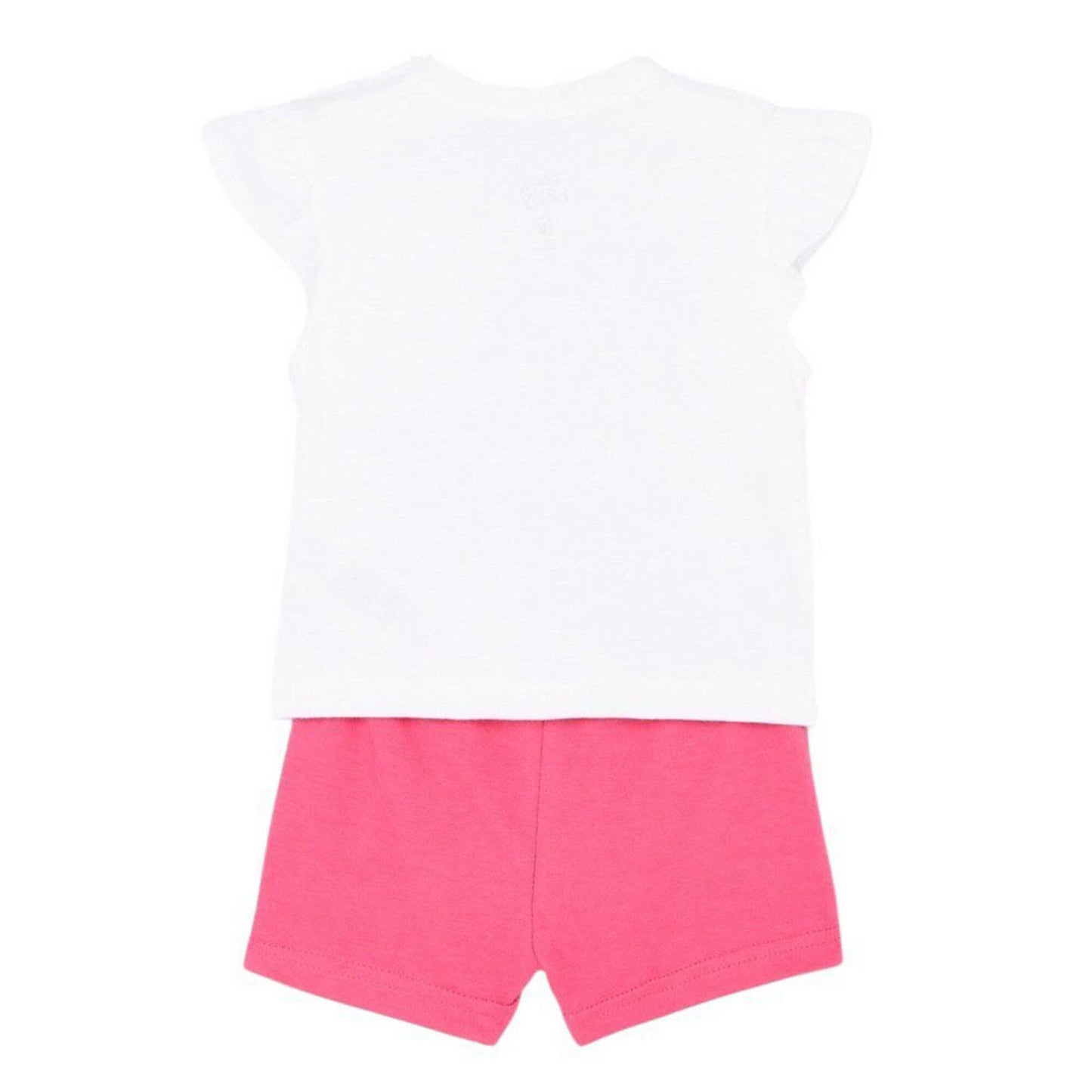 Ensemble d'été Minnie Mouse pour bébé fille – T-shirt blanc à volants et short rose Disney