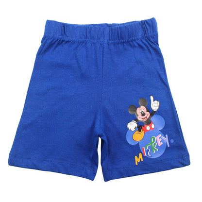 Ensemble d'été Mickey Mouse pour garçon – T-shirt marinière rayé bleu et blanc et short bleu roi Disney