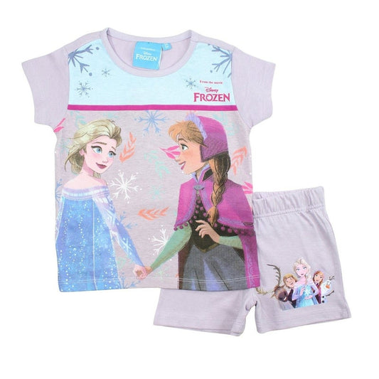 Ensemble d'été La Reine des Neiges pour fille – T-shirt lilas Elsa & Anna et short assorti Disney