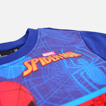 Pyjama court Spiderman pour garçon - Ensemble T-shirt et short bleu