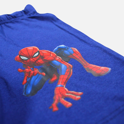 Pyjama court Spiderman pour garçon - Ensemble T-shirt et short bleu