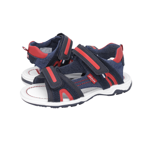 Claquettes Levi's Ajustables – Bleu Marine et Rouge