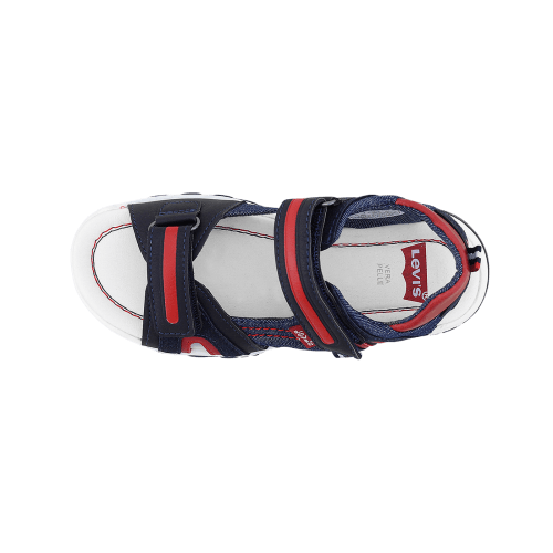 Claquettes Levi's Ajustables – Bleu Marine et Rouge